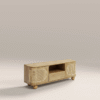 WoodBee Craft "The Rattan Crest" Premium Rattan Media Cabinet