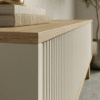 WoodBee Craft "The Nordic Ridge" Premium Modern Fluted Media Console
