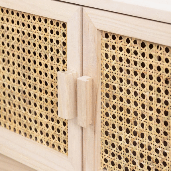 WoodBee Craft "The Solstice" Premium Boho Rattan TV Stand