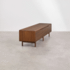 WoodBee Craft "The Meridian Line" Premium Low Profile Dark Wood TV Stand
