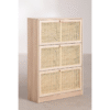 WoodBee Craft "The Solace" Premium Rattan Shoe Storage Cabinet