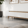 WoodBee Craft "The Nordic Horizon" Premium Minimalist White TV Console