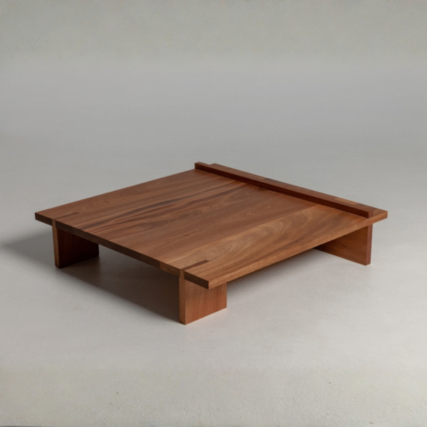 3 Minimalist square wood coffee table with low profile base design by WoodBee Craft