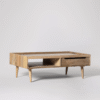 WoodBee Craft "The Lineage Storage" Premium Rectangular Wooden Coffee Table with Storage