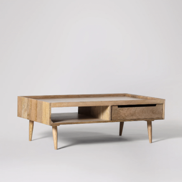 WoodBee Craft "The Lineage Storage" Premium Rectangular Wooden Coffee Table with Storage