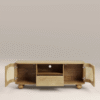 WoodBee Craft "The Rattan Crest" Premium Rattan Media Cabinet