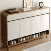 4 WoodBee Craft Premium Mid-Century Wooden Shoe Cabinet
