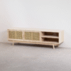 WoodBee Craft "The Solstice" Premium Boho Rattan TV Stand