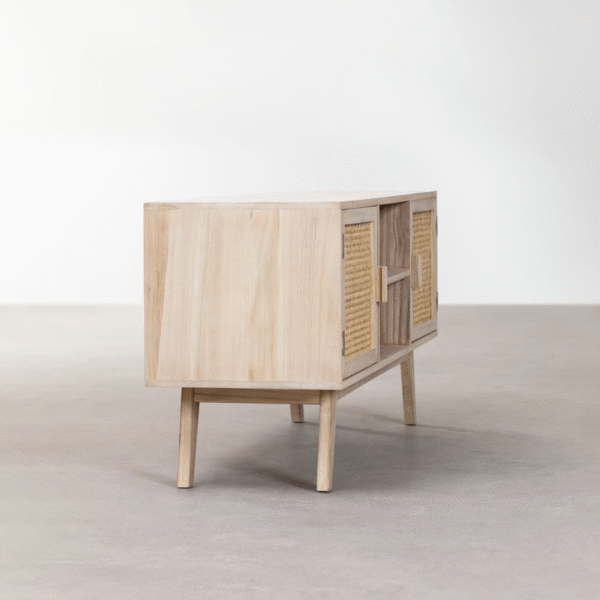 WoodBee Craft "The Aura" Premium Cane Entertainment Center