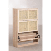 WoodBee Craft "The Solace" Premium Rattan Shoe Storage Cabinet