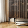 WoodBee Craft Slatted Wooden Shoe Cabinet - Luxury Dark Walnut Entryway Organizer
