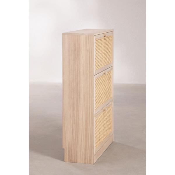 WoodBee Craft "The Solace" Premium Rattan Shoe Storage Cabinet