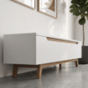 WoodBee Craft "The Nordic Horizon" Premium Minimalist White TV Console