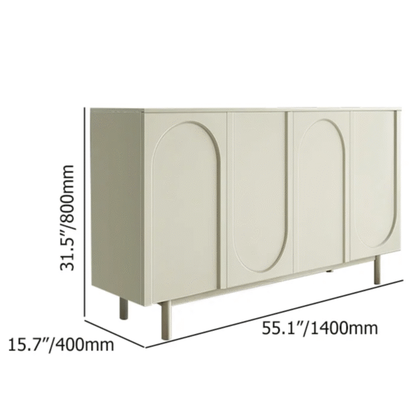 WoodBee Craft "The Aurora Line" Premium Modern Arched Sideboard Cabinet