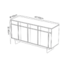 WoodBee Craft "The Serene Grid" Premium Minimalist Washed Wood Sideboard