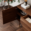 WoodBee Craft "The Ocean Tide" Premium Sculpted Wave Wood Sideboard