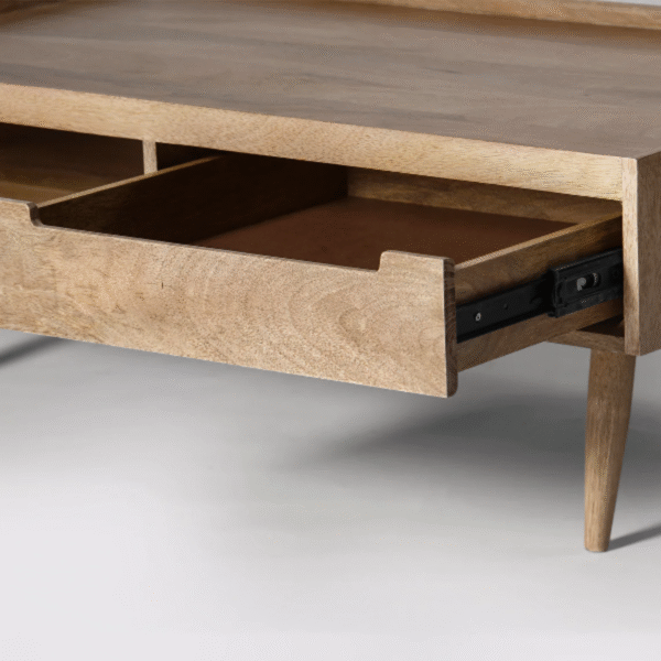 WoodBee Craft "The Lineage Storage" Premium Rectangular Wooden Coffee Table with Storage