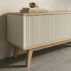 WoodBee Craft "The Nordic Ridge" Premium Modern Fluted Media Console