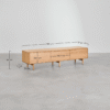 WoodBee Craft "The Meridian Line" Premium Low Profile Dark Wood TV Stand