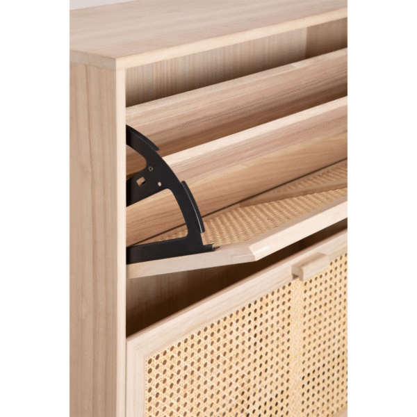 WoodBee Craft "The Solace" Premium Rattan Shoe Storage Cabinet