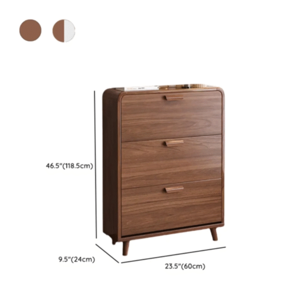 WoodBee Craft Tipping Wooden Shoe Cabinet - 3-Tier Slim Entryway Organizer