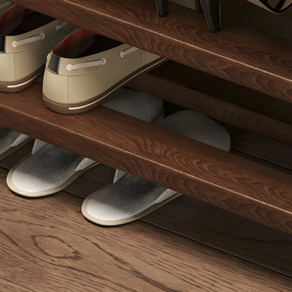 7 WoodBee Craft Wooden Shoe Rack Bench | 3-Tier Entryway Organizer & Footstool