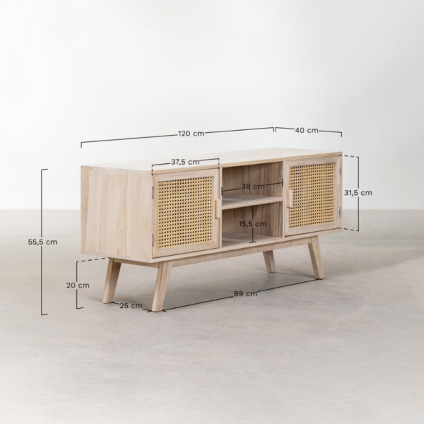 WoodBee Craft "The Aura" Premium Cane Entertainment Center