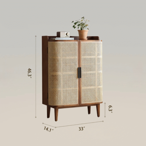 WoodBee Craft "The Haven" Premium Cane Shoe Storage Cabinet