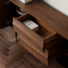 WoodBee Craft "The Ocean Tide" Premium Sculpted Wave Wood Sideboard