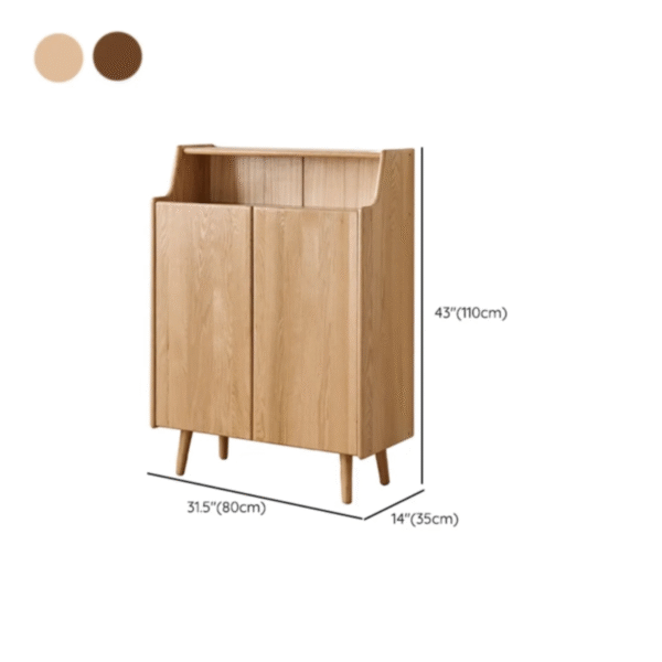 WoodBee Craft Solid Wood Entryway Shoe Cabinet with Display Top
