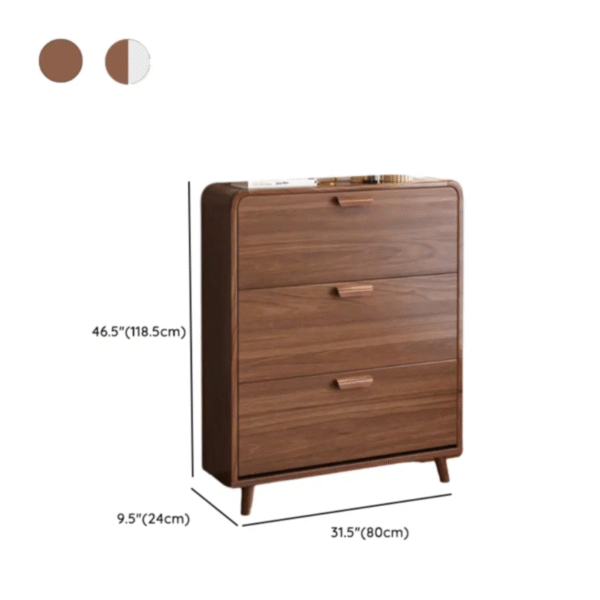 WoodBee Craft Tipping Wooden Shoe Cabinet - 3-Tier Slim Entryway Organizer