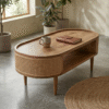 WoodBee Craft "The Aura Capsule" Premium Capsule Rattan Coffee Table