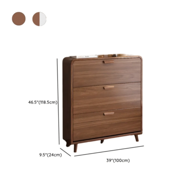 WoodBee Craft Tipping Wooden Shoe Cabinet - 3-Tier Slim Entryway Organizer