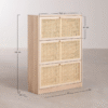 WoodBee Craft "The Solace" Premium Rattan Shoe Storage Cabinet