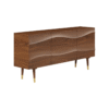 WoodBee Craft "The Ocean Tide" Premium Sculpted Wave Wood Sideboard
