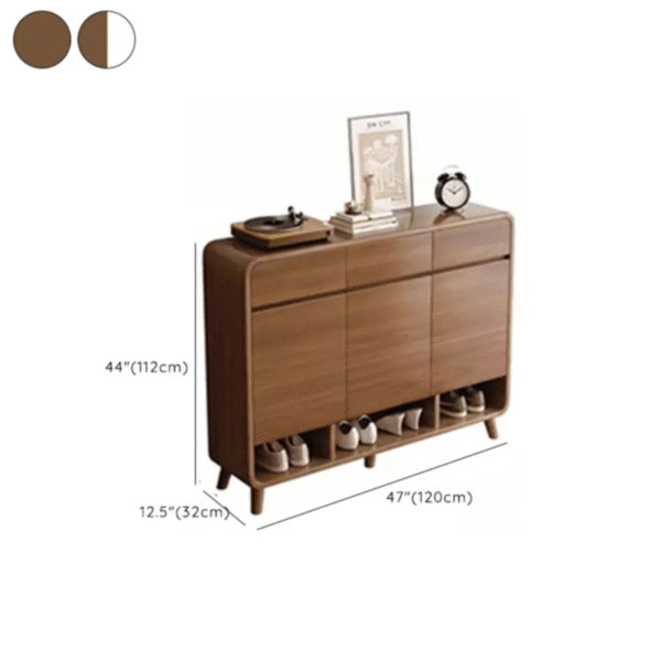 8 WoodBee Craft Premium Mid-Century Wooden Shoe Cabinet