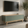 WoodBee Craft "The Nordic Ridge" Premium Modern Fluted Media Console