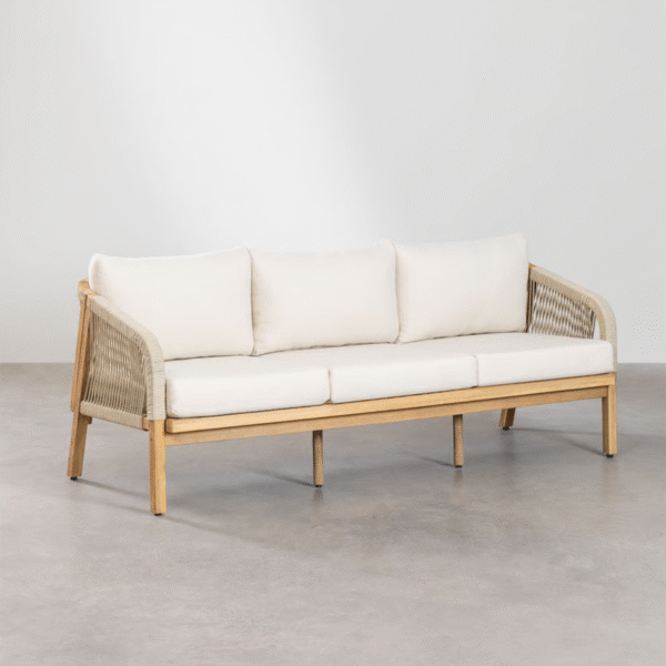 1 WoodBee Craft "The Meridian" Premium Artisan Woven Rope 3 Seater Sofa