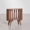 2 WoodBee Craft "The Circa Spindle" Premium Round Slatted Bedside Table