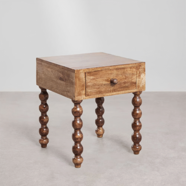 2 WoodBee Craft "The Ballad Storage" Premium Bobbin Leg Wooden Nightstand