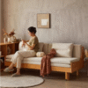 WoodBee Craft "The Nordik Transform" Premium Pull Out Sofa Bed