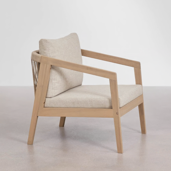 WoodBee Craft "The Cordage Solo" Premium Minimalist Woven Rope Armchair
