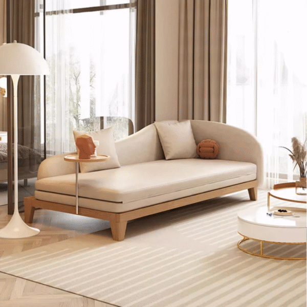 2 WoodBee Craft "The Silhouette Arc" Premium Chaise Lounge Sleeper Sofa