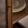 2 WoodBee Craft "The Meridian Reed" Premium Fluted Glass Display Cabinet