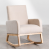 WoodBee Craft "The Serene Glide" Premium Modern Upholstered Rocking Chair