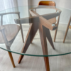 2 WoodBee Craft "The Stellar Orbit" Premium Round Glass Top Pedestal Dining Table