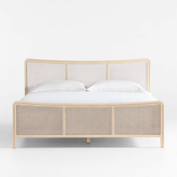 2 WoodBee Craft "The Aurelia Zen" Premium Natural Cane Wooden Bed Frame