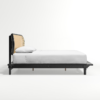 2 WoodBee Craft "The Eclipse Zen" Premium Oval Cane Black Platform Bed