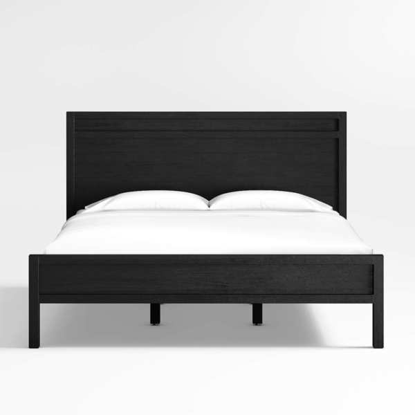 2 WoodBee Craft "The Obsidian Line" Premium Black Solid Wood Bed Frame