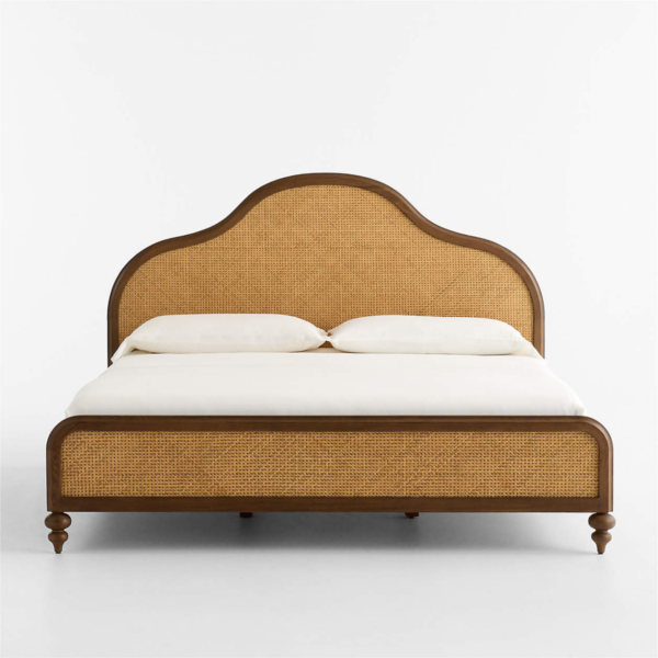 2 WoodBee Craft "The Valencia Camelback" Premium Arched Rattan Wood Bed Frame